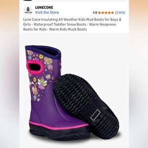Lone Cone Kids Waterproof Purple Snow Boots